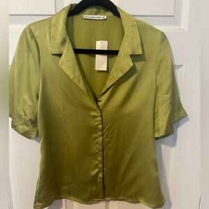 Vibrant Satin Button Up